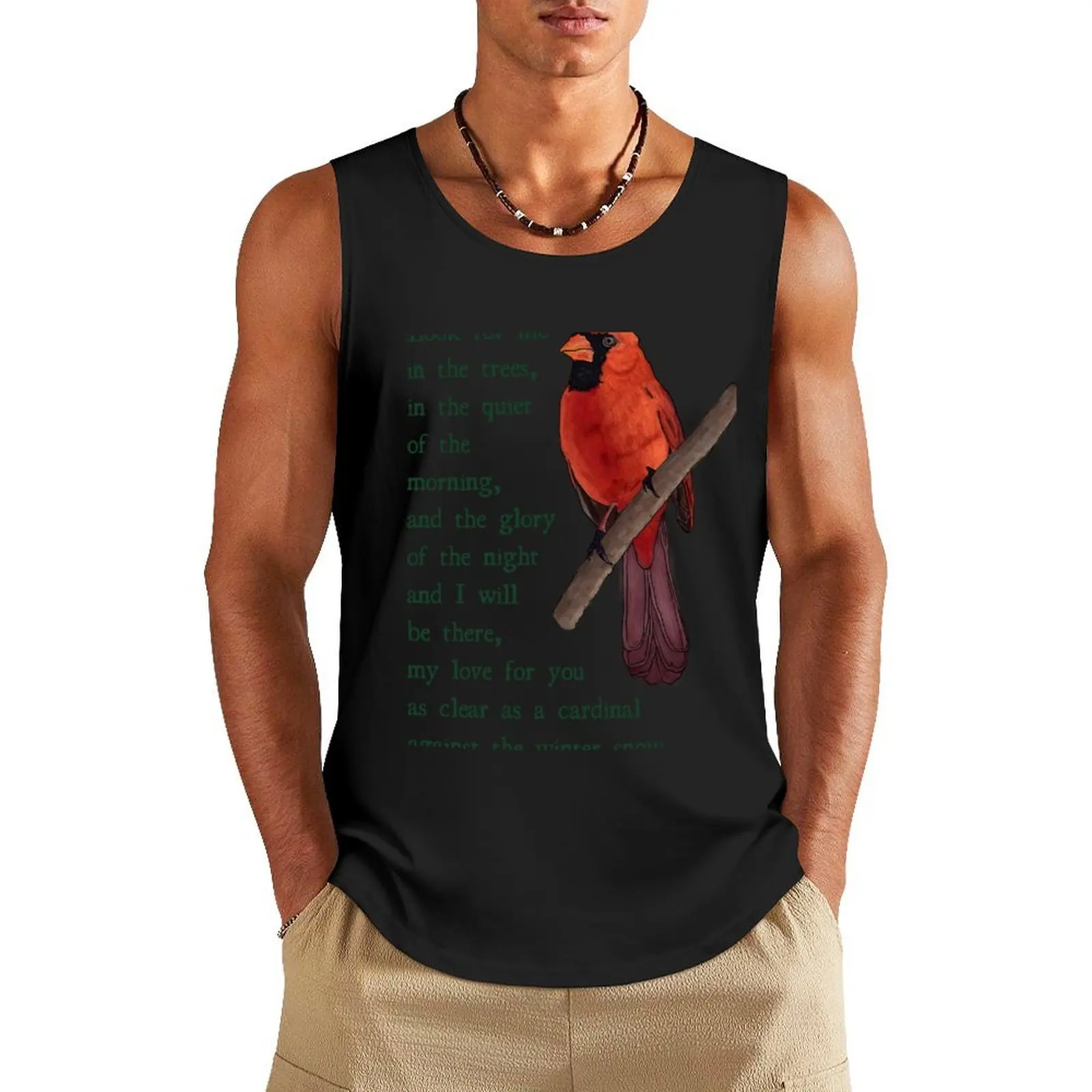 Loved One Cardinal Condolence Message and Illustration (Green on White) Tank Top Men's summer vest t-shirt gym man
Loved One Cardinal Condolence Message and Illustration (Green on White) Tank Top Men's summer vest t-shirt gym man