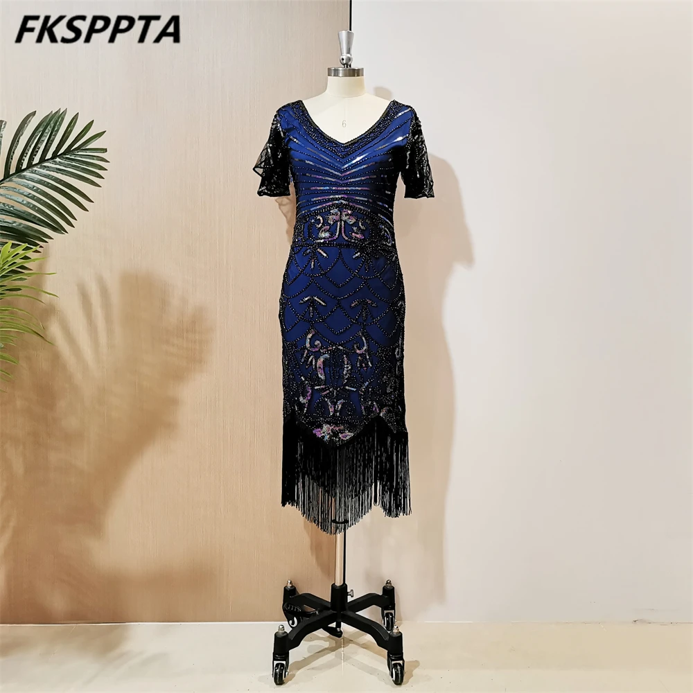 Luxury Royal Blue Short 2024 Evening Dress Beads Sequin Tassel Sheath Plus Size Women Special Occasion Gowns Robe De Soiree
Luxury Royal Blue Short 2024 Evening Dress Beads Sequin Tassel Sheath Plus Size Women Special Occasion Gowns Robe De Soiree