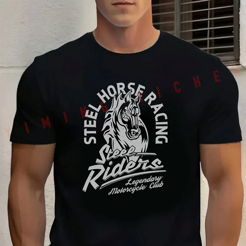 Steel Horse Racing Stee Riders Motorcycle T-Shirt Men‘s Cotton Summer Short-sleeved Casual Streetwear Tops Tee
Steel Horse Racing Stee Riders Motorcycle T-Shirt Men‘s Cotton Summer Short-sleeved Casual Streetwear Tops Tee