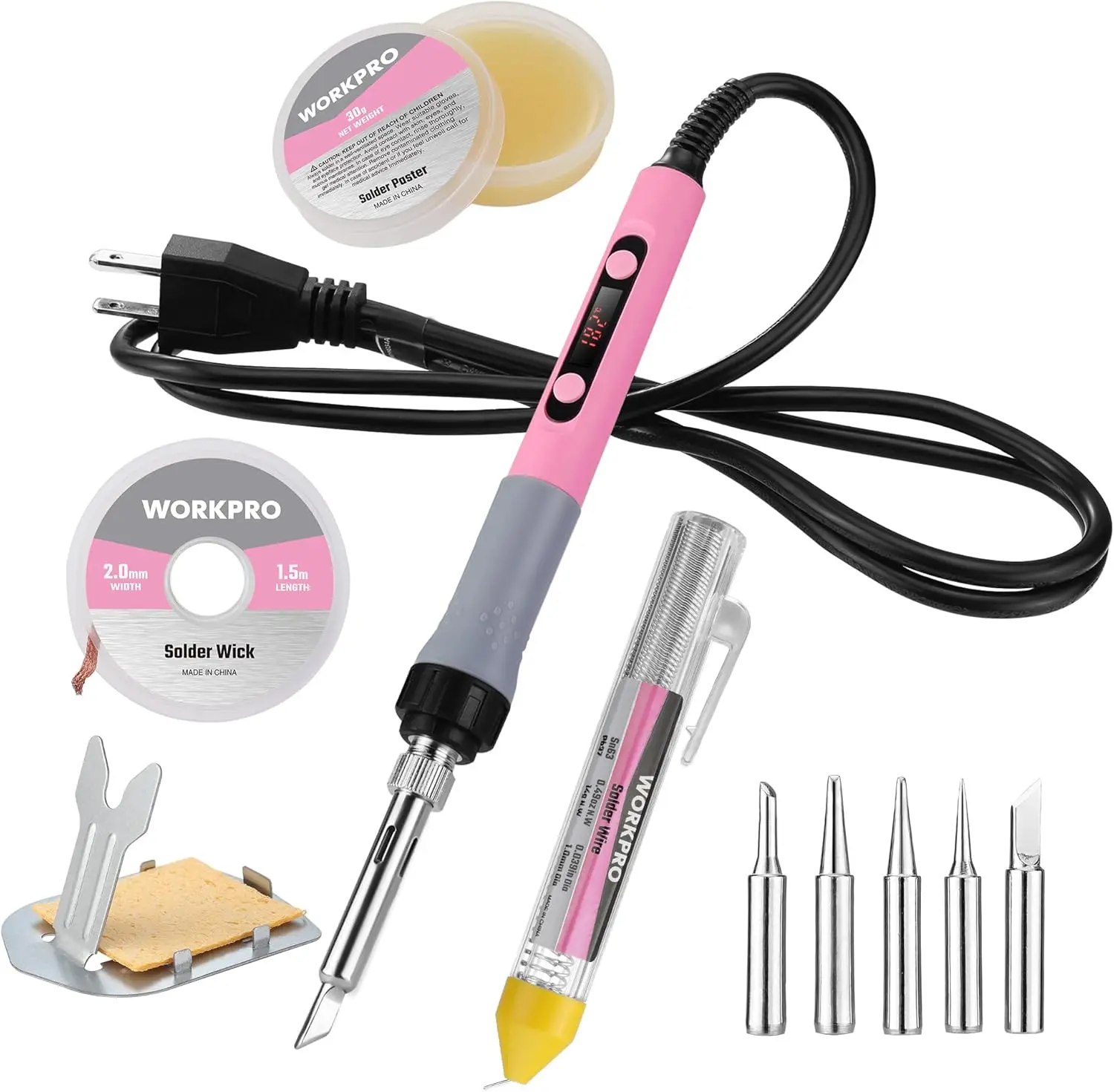 Soldering Iron Kit, 90W Adjustable Temperature Soldering Gun with Digital Display, 11-in-1 Welding Kit for Electronic Repair
Soldering Iron Kit, 90W Adjustable Temperature Soldering Gun with Digital Display, 11-in-1 Welding Kit for Electronic Repair
