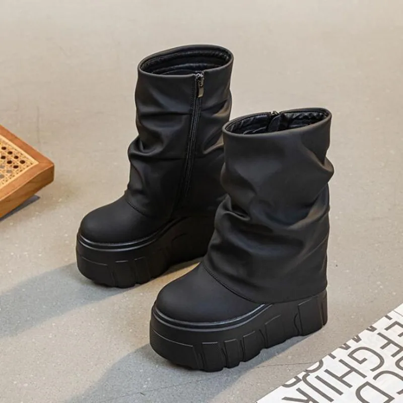 14CM 2026 New Ankle Booties Shoes Natural Microfiber Leather Boots Winter Women Motorcycle Boots Platform Ladies Fashion Botas
14CM 2026 New Ankle Booties Shoes Natural Microfiber Leather Boots Winter Women Motorcycle Boots Platform Ladies Fashion Botas