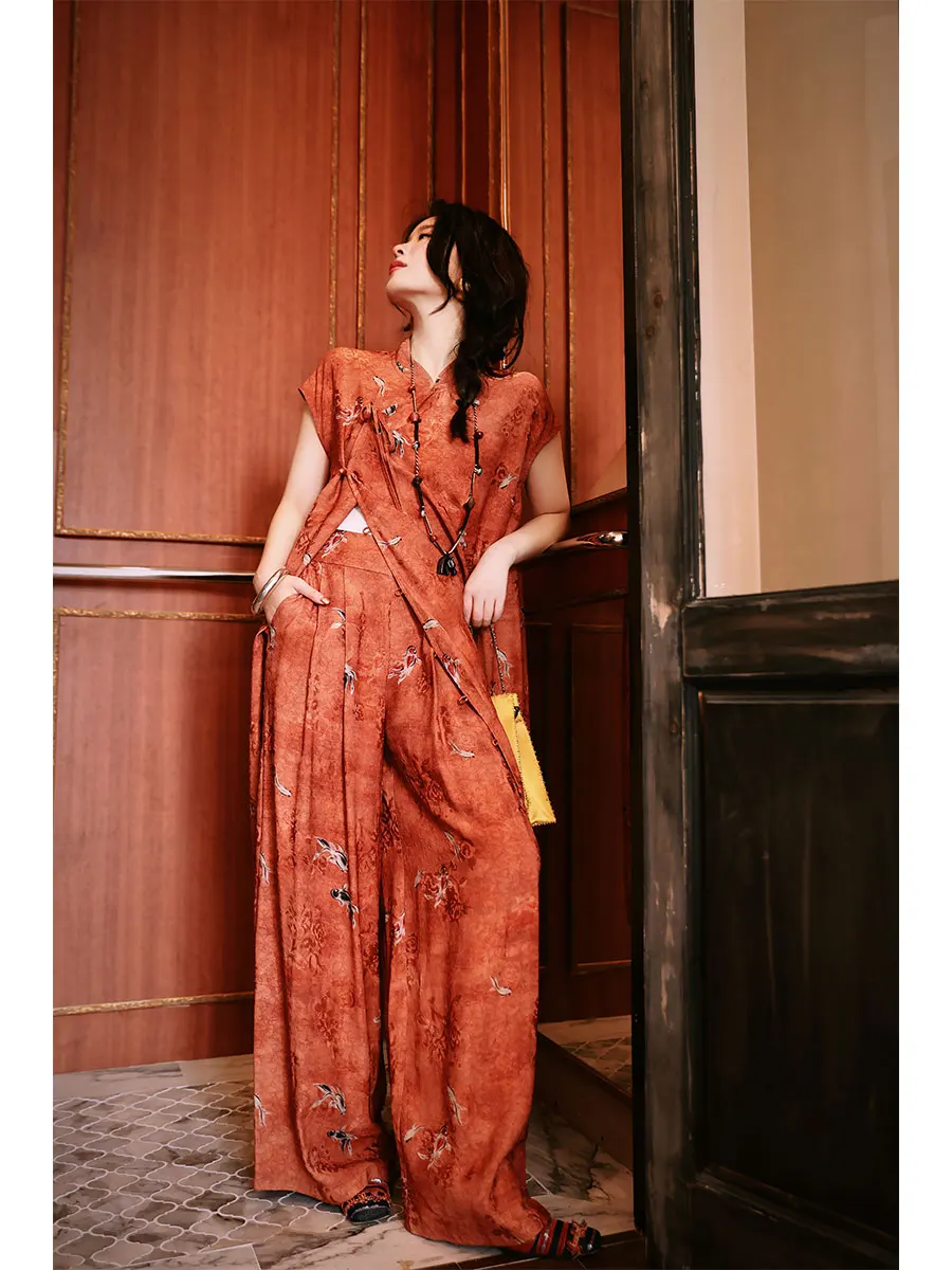 Eastern Sle Wide Leg Pants Women's Summer 2025 New Silk Casual Trousers Loose Fit Long Straight Tube Pants l Waist
Eastern Sle Wide Leg Pants Women's Summer 2025 New Silk Casual Trousers Loose Fit Long Straight Tube Pants l Waist