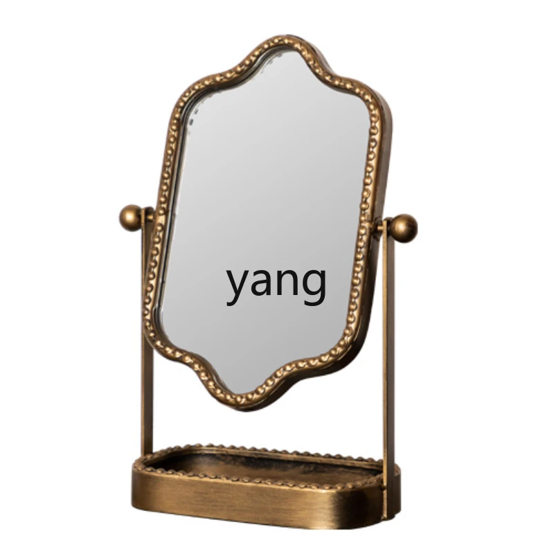 LH metal makeup mirror wrought iron high definition desktop vanity mirror with storage
LH metal makeup mirror wrought iron high definition desktop vanity mirror with storage
