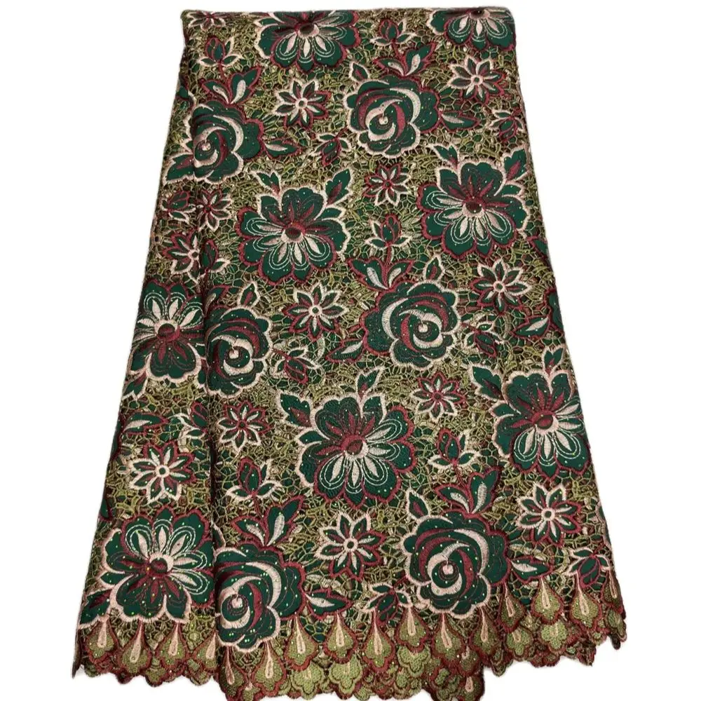 African Lace Guipure Fabric with Stones, High Quality, Heavy Cord, Party Dress, 5 Yards
African Lace Guipure Fabric with Stones, High Quality, Heavy Cord, Party Dress, 5 Yards