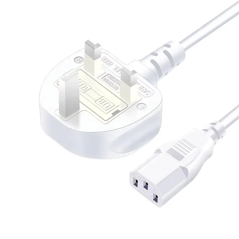 High Quality BS C13 with Fuse Plug Power Cord White 3g 0.75 Square 1.5m Extension Cord for Host Computer Indicator
High Quality BS C13 with Fuse Plug Power Cord White 3g 0.75 Square 1.5m Extension Cord for Host Computer Indicator