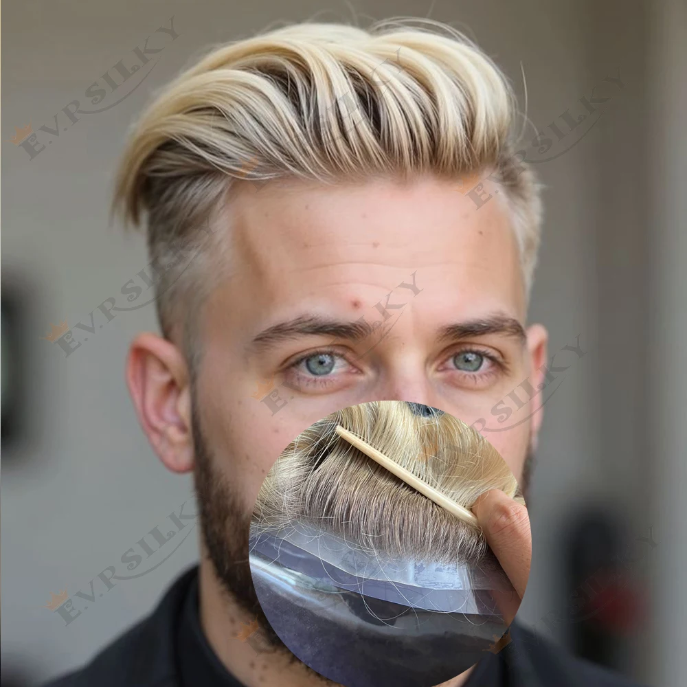 4T613# Ombre Blonde Ultra Thin Skin 0.06mm Men Toupee Undetectable Natural Hairline 100% Human Hair Grey Hair Replacement System
4T613# Ombre Blonde Ultra Thin Skin 0.06mm Men Toupee Undetectable Natural Hairline 100% Human Hair Grey Hair Replacement System