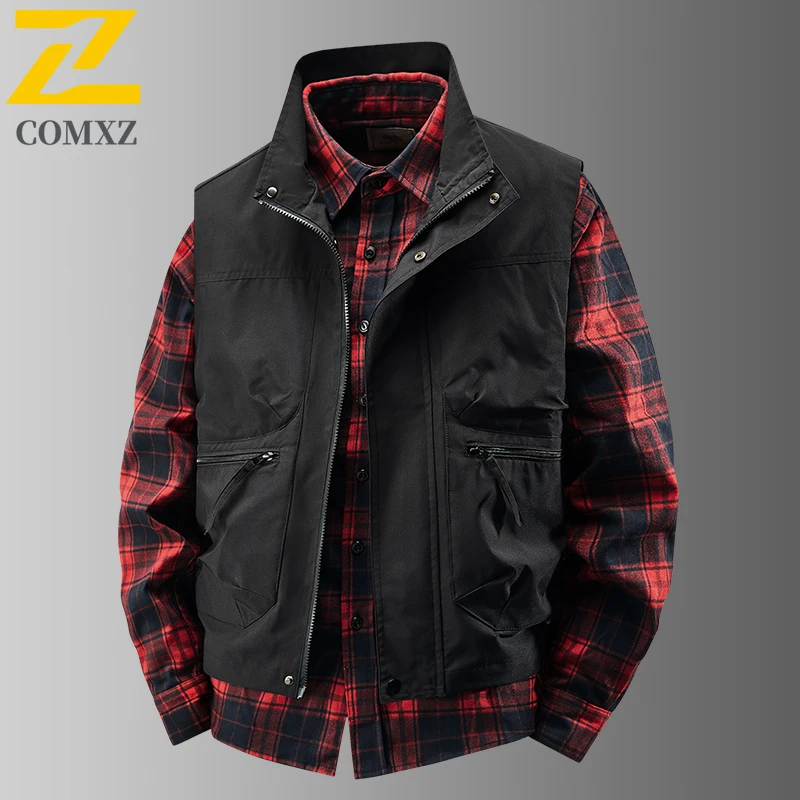 Весенне-осенняя искусственная куртка-двойка, повседневная модная сетка, одинаковый по цвету дизайн, пальто с воротником, простая универсальная молодежная мужская одежда
Весенне-осенняя искусственная куртка-двойка, повседневная модная сетка, одинаковый по цвету дизайн, пальто с воротником, простая универсальная молодежная мужская одежда