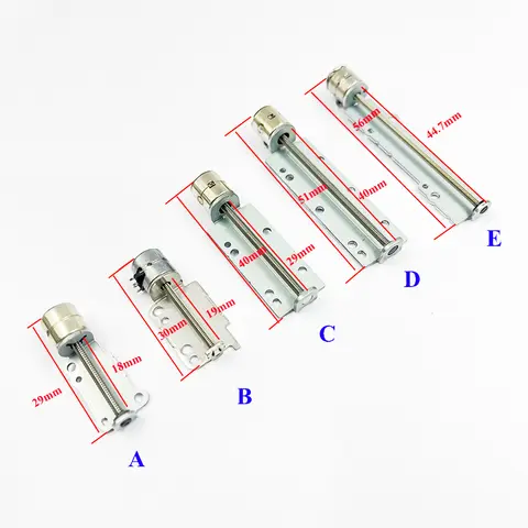 Mini Motor paso a paso lineal de tornillo de precisión, 30mm/40mm/50mm de longitud, DC 5V, actuador lineal bifásico de 4 cables