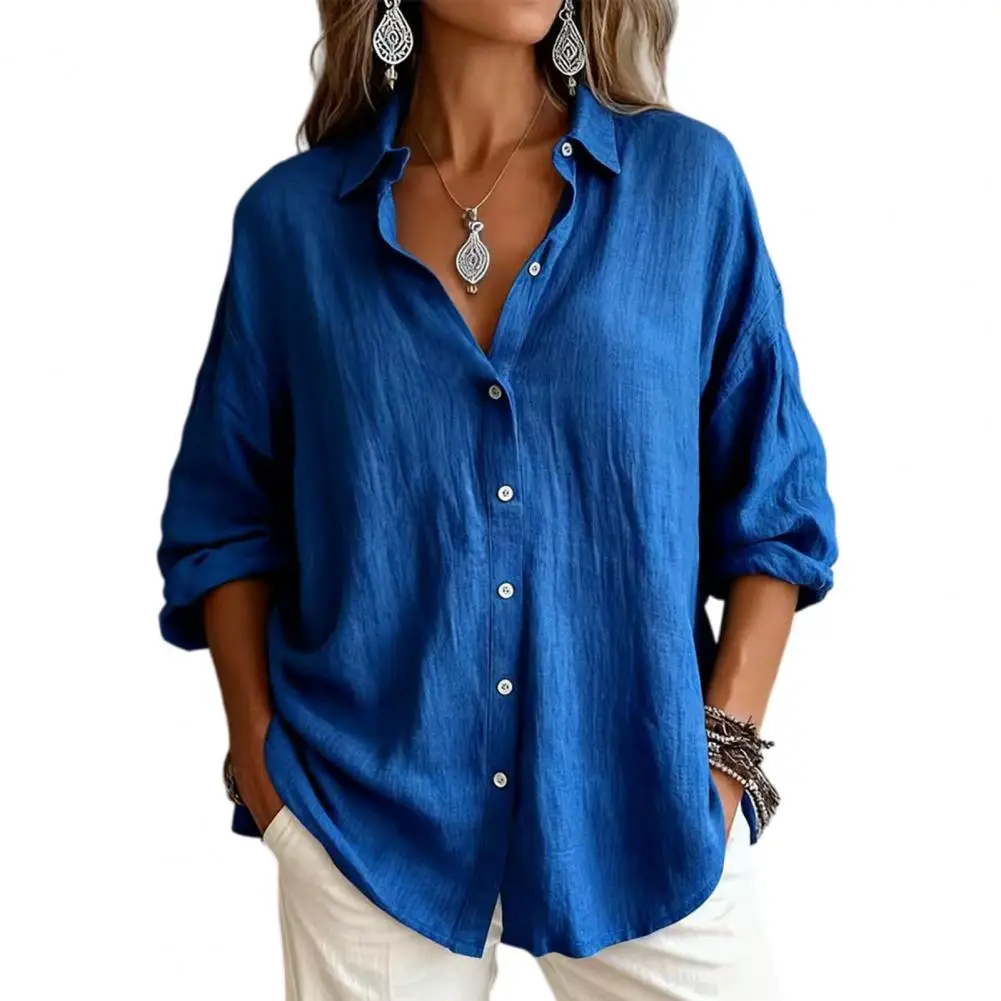 Summer Women Shirt Loose Roll-Up Cuffs Tops Lapel Buttons Down Mid-length Shirt Spring Casual Shirt
Summer Women Shirt Loose Roll-Up Cuffs Tops Lapel Buttons Down Mid-length Shirt Spring Casual Shirt