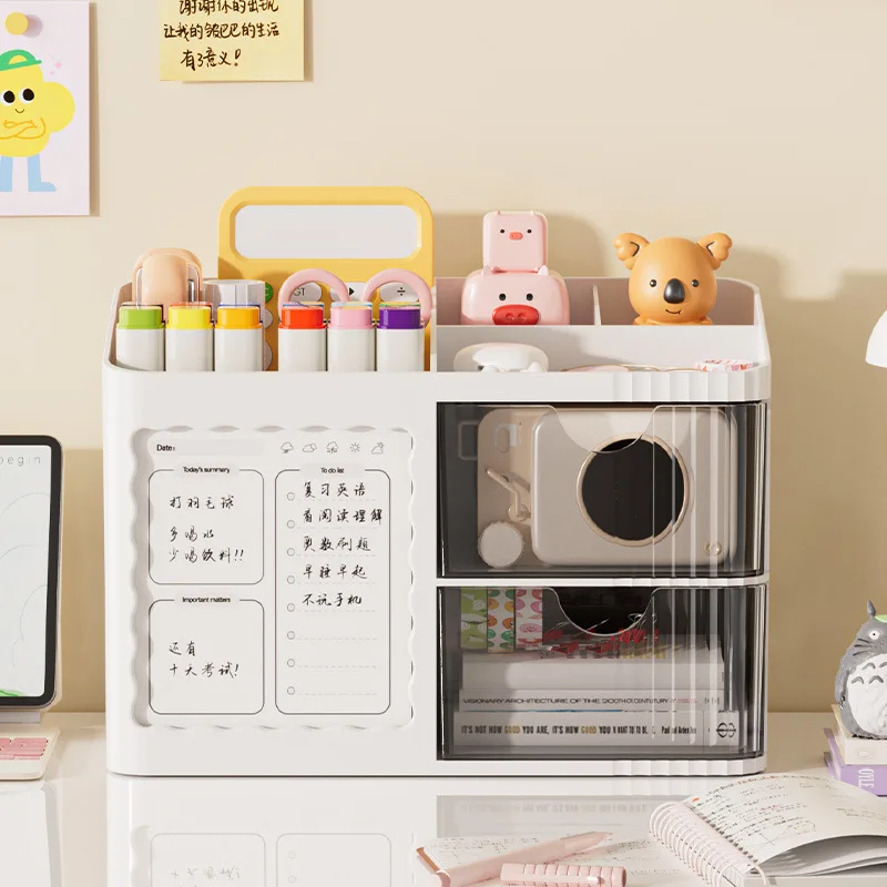 Cute Desktop Storage Organizer Box with Drawers, Multi-Compartment Cosmetic & Stationery Holder for Kids & Home
Cute Desktop Storage Organizer Box with Drawers, Multi-Compartment Cosmetic & Stationery Holder for Kids & Home
