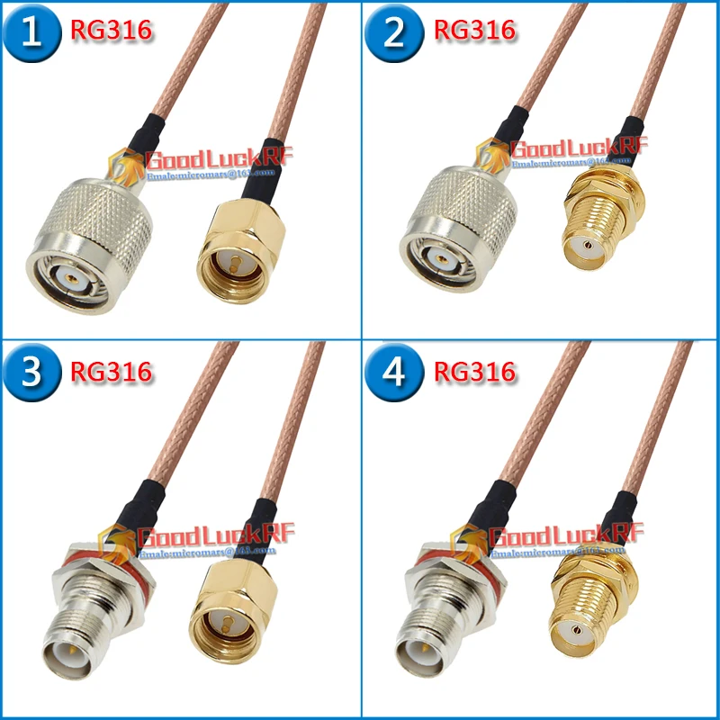 RP TNC RP-TNC Male Female Washer Nut to SMA Male Female O-ring Bulkhead Panel Mount Pigtail Jumper RG316 extend Coaxial Low Loss
RP TNC RP-TNC Male Female Washer Nut to SMA Male Female O-ring Bulkhead Panel Mount Pigtail Jumper RG316 extend Coaxial Low Loss