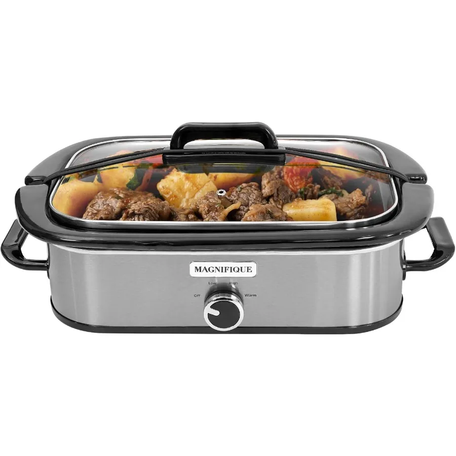 Magnifique 4-Quart Slow Cooker with Casserole Manual Warm Setting - Ideal Small Kitchen Appliance for Family Dinners Dishwasher
Magnifique 4-Quart Slow Cooker with Casserole Manual Warm Setting - Ideal Small Kitchen Appliance for Family Dinners Dishwasher