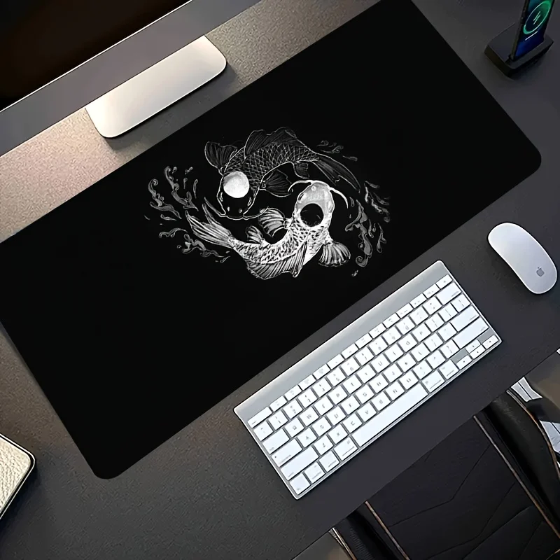 Mousepad with black and white illustrations surrounding koi fish anti-slip and washable rubber bottom, office desk accessory
Mousepad with black and white illustrations surrounding koi fish anti-slip and washable rubber bottom, office desk accessory