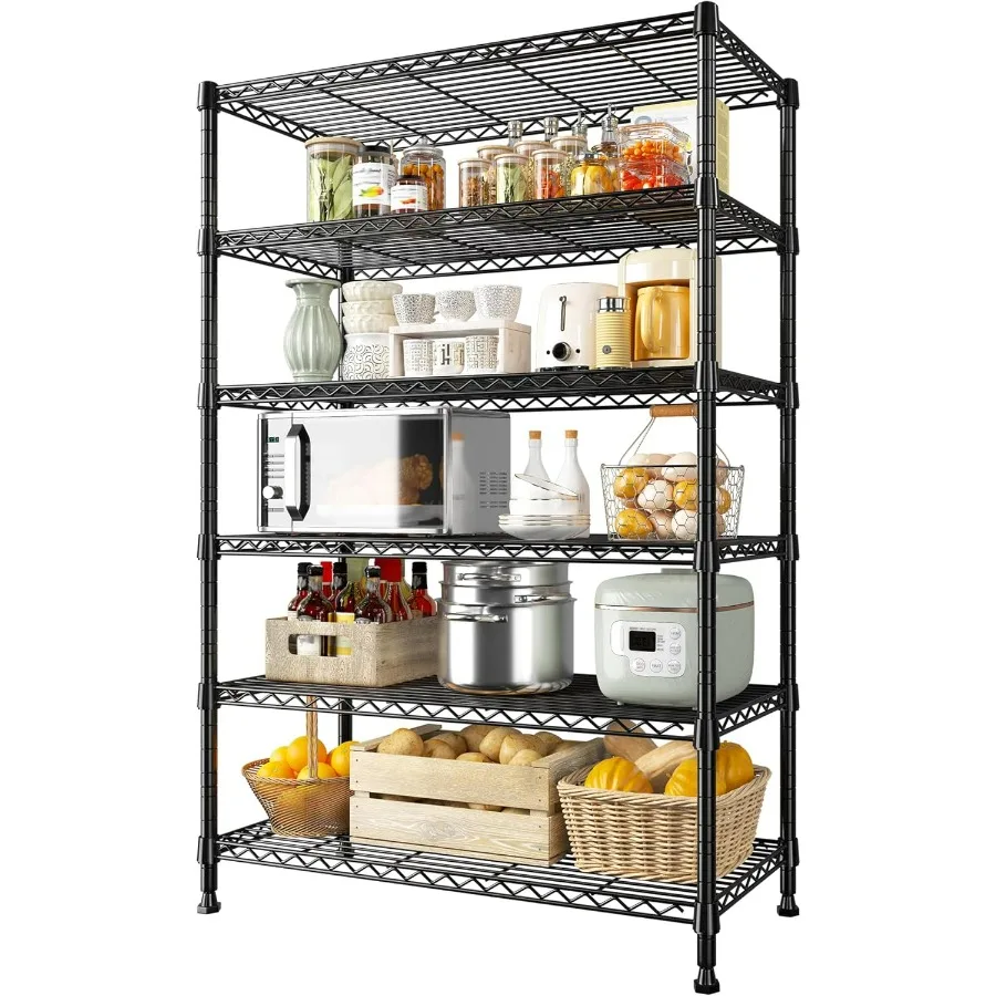 Металлические полки 71 дюйм H, 6-уровневые полки для хранения, 1200 фунтов, регулируемые стеллажи и проволочные стеллажи, стеллаж для хранения, металлическая полка She
Металлические полки 71 дюйм H, 6-уровневые полки для хранения, 1200 фунтов, регулируемые стеллажи и проволочные стеллажи, стеллаж для хранения, металлическая полка She