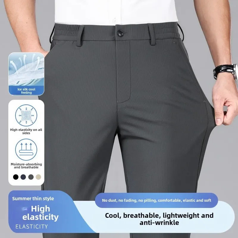 Billy Casual Trousers Man Pants Sport Spring and Summer 2025 New Business Casual Semi-elastic High Elastic Ice Silk Belt Waist
Billy Casual Trousers Man Pants Sport Spring and Summer 2025 New Business Casual Semi-elastic High Elastic Ice Silk Belt Waist