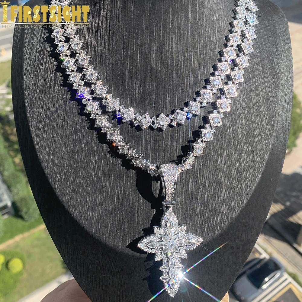 Iced Out Flower Cross Necklace For Women Men Silver Color Bling Prong Setting Cubic Zirconia Leaf Charm Hip Hop Jewelry
Iced Out Flower Cross Necklace For Women Men Silver Color Bling Prong Setting Cubic Zirconia Leaf Charm Hip Hop Jewelry