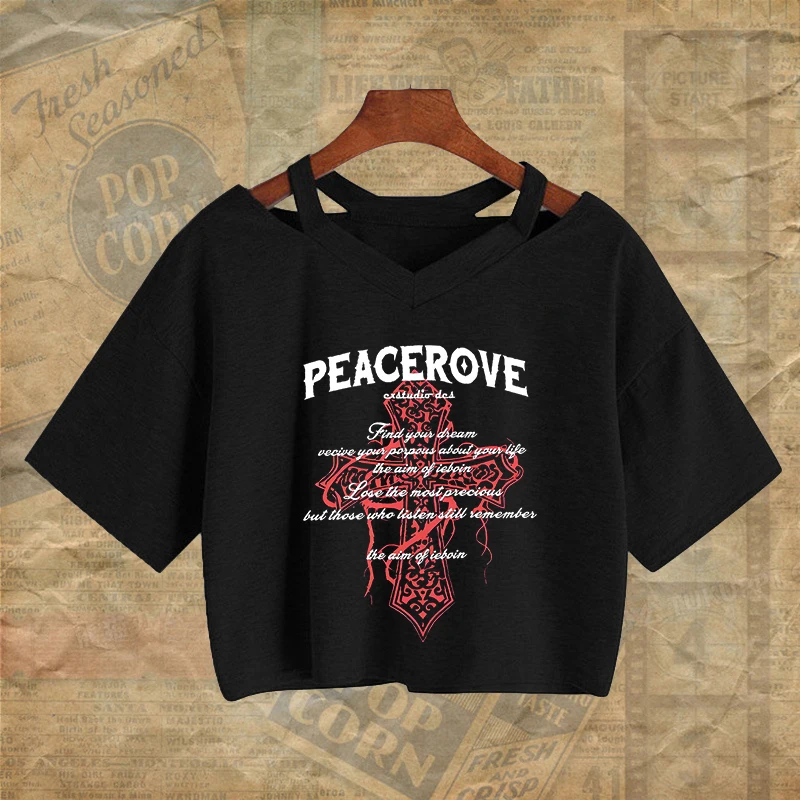 Summer Casual Short Sleeved Female T-shirt Fashion Creative Letter Pattern Printing Crop Top Harajuku Aesthetics Gothic Punk Tee
Summer Casual Short Sleeved Female T-shirt Fashion Creative Letter Pattern Printing Crop Top Harajuku Aesthetics Gothic Punk Tee