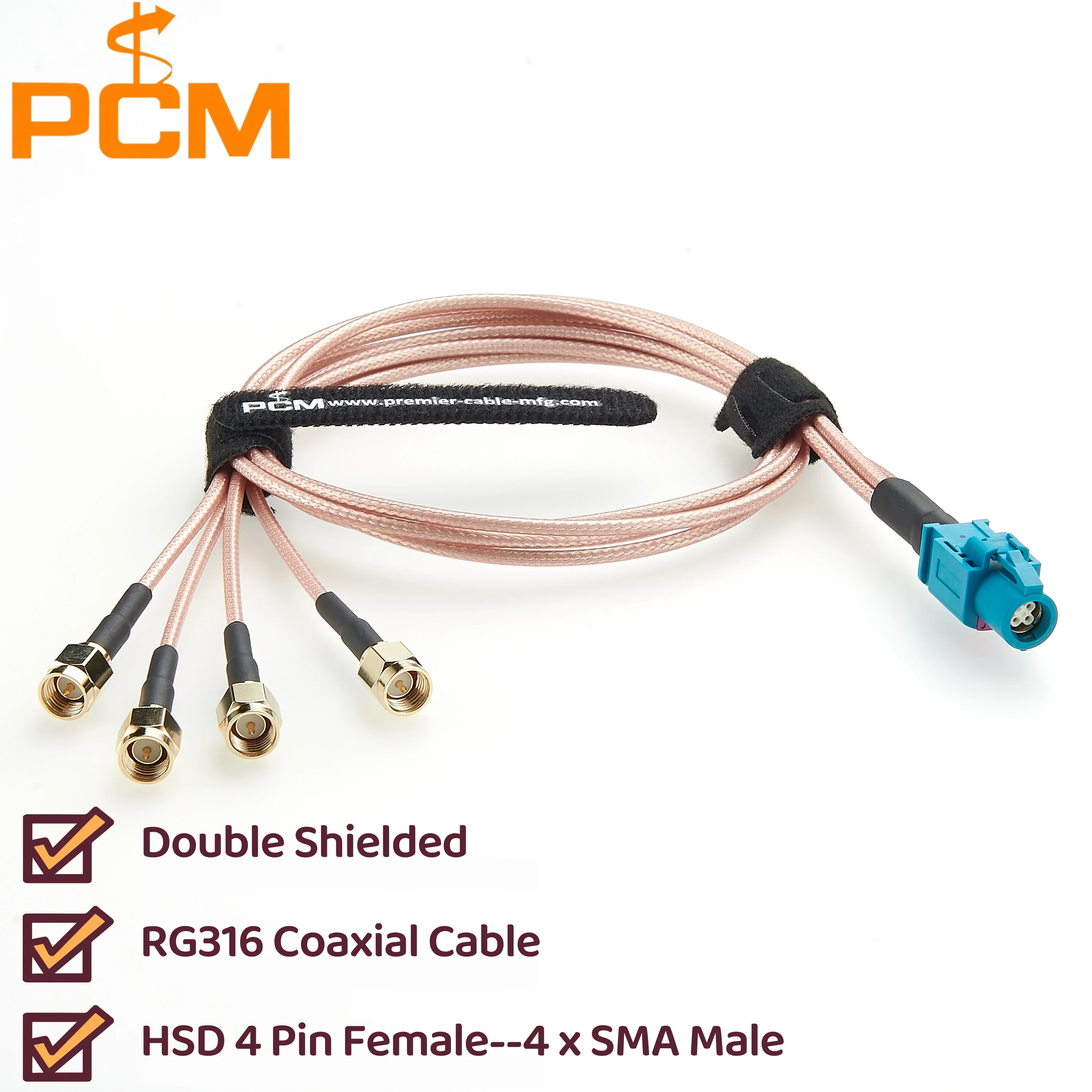 HSD 4 Pin Female to 4 SMA Male Splitter Cable RG316 RF Coaxial Cable for GSM GPS DAB WIFI Car Stero Auto Aerial Antenna 50 Ohm
HSD 4 Pin Female to 4 SMA Male Splitter Cable RG316 RF Coaxial Cable for GSM GPS DAB WIFI Car Stero Auto Aerial Antenna 50 Ohm
