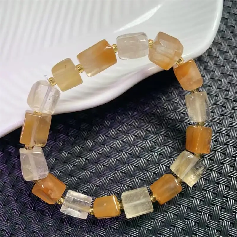 Natural Yellow Citrine Cube Bracelet Handmade Crystal Jewelry Stretch Bangle Children Birthday Gift 1pcs
Natural Yellow Citrine Cube Bracelet Handmade Crystal Jewelry Stretch Bangle Children Birthday Gift 1pcs
