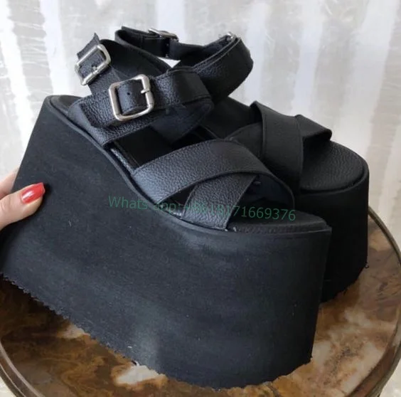 Platform Wedges Slingback Buckle Sandals Design Women High Heel Open Toe Sandals Dress Lady Shoes Cute Leather Cosplay Hook Loop
Platform Wedges Slingback Buckle Sandals Design Women High Heel Open Toe Sandals Dress Lady Shoes Cute Leather Cosplay Hook Loop