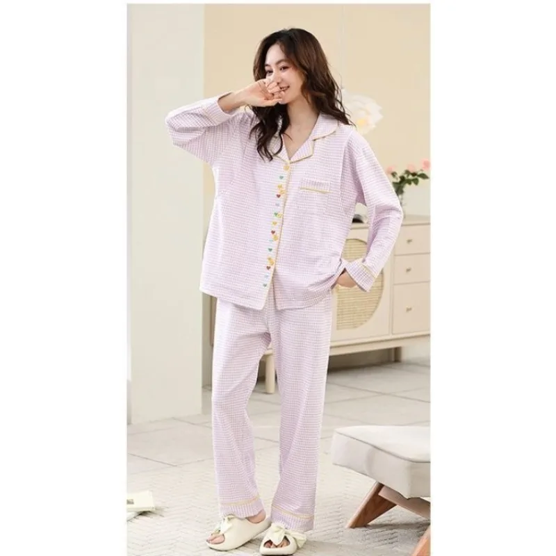 High-grade Maternity Wear 100% Cotton Pajamas Pregnant Women Long Sleeve Spring Autumn Summer Large Size Nursing Home Wear Set
High-grade Maternity Wear 100% Cotton Pajamas Pregnant Women Long Sleeve Spring Autumn Summer Large Size Nursing Home Wear Set