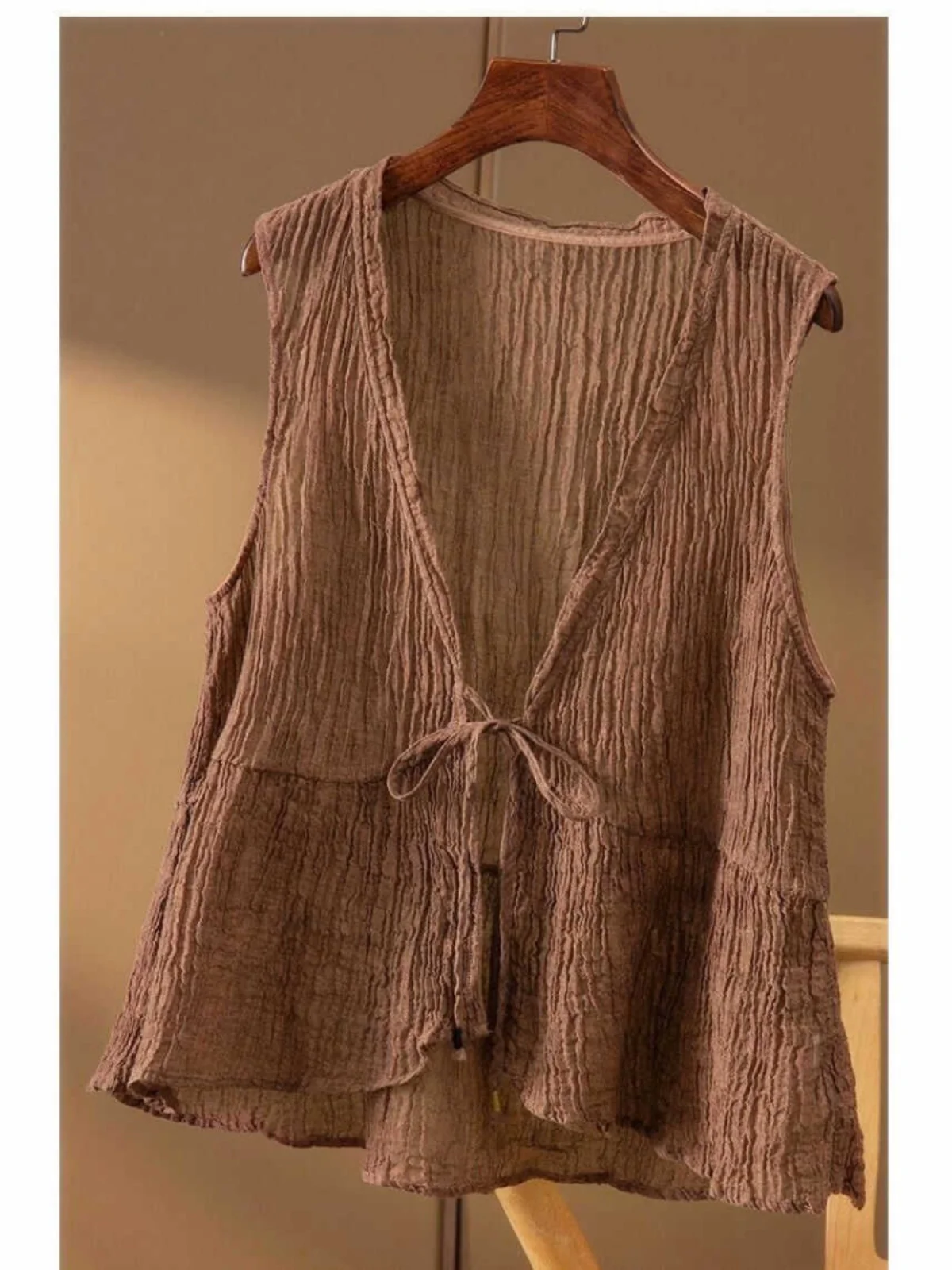 Retro Design Linen Cotton Texture Open Cardigan Belt V-ne Women's Svel Vest Top Commute Sle Pure Color
Retro Design Linen Cotton Texture Open Cardigan Belt V-ne Women's Svel Vest Top Commute Sle Pure Color