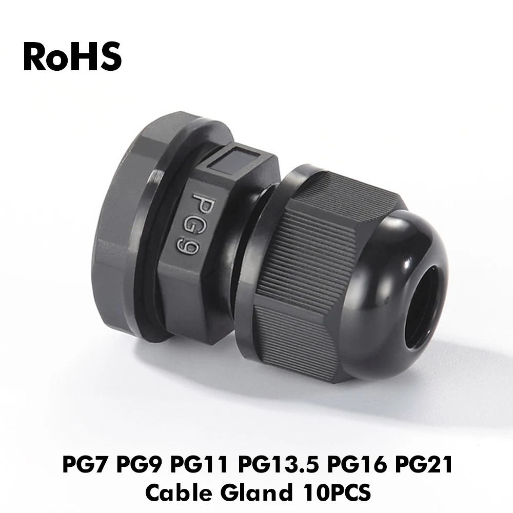 10 PCS Nylon Cable Glands Waterproof IP68 Black Gray Size Thread PG7 PG9 PG11 PG13.5 PG16 PG21 Cord Grips Outdoor Wire Sealing
10 PCS Nylon Cable Glands Waterproof IP68 Black Gray Size Thread PG7 PG9 PG11 PG13.5 PG16 PG21 Cord Grips Outdoor Wire Sealing