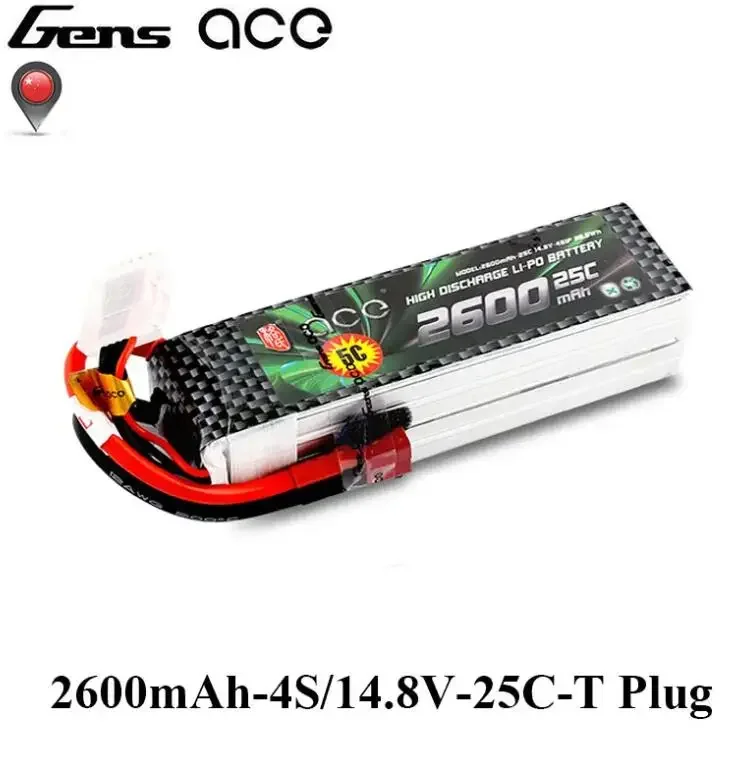 Original Packaging Gens Ace 4S 14.8V 2600mAh 25C Lipo for RC Car Boat Truck Heli Airplane
Original Packaging Gens Ace 4S 14.8V 2600mAh 25C Lipo for RC Car Boat Truck Heli Airplane