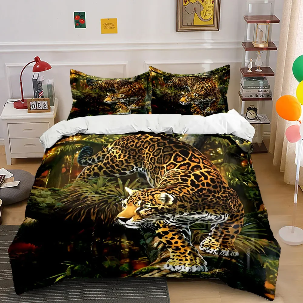 "Leopard Jungle Print Decor Set" Soft Comfortable Duvet Cover Bedding Set Included 1*Duvet Cover & 2*Pillowcases, gift
"Leopard Jungle Print Decor Set" Soft Comfortable Duvet Cover Bedding Set Included 1*Duvet Cover & 2*Pillowcases, gift