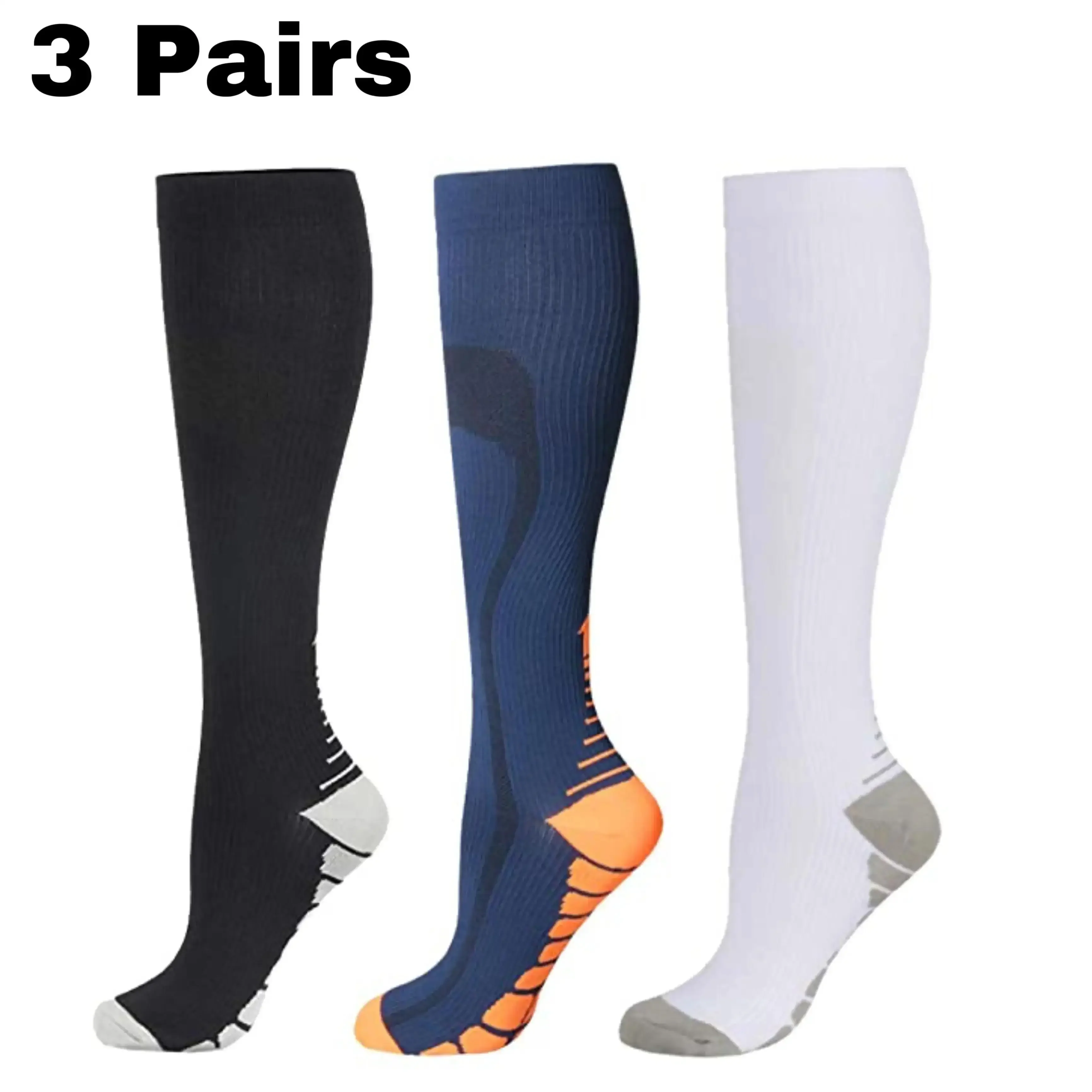 3 Pairs Compression Socks Men Women Running Sport Socks Graduated Crossfit Training Running Recovery Outdoor Cycling Socks
3 Pairs Compression Socks Men Women Running Sport Socks Graduated Crossfit Training Running Recovery Outdoor Cycling Socks
