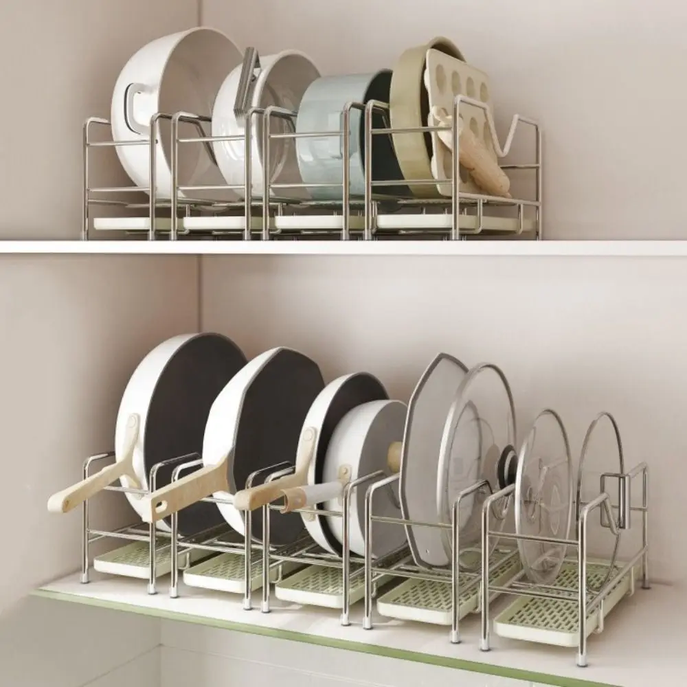 Stainless Steel Cookware Storage Rack Space Saving Rustproof Pot Pan Lid Holder with Drainage Tray Cutting Board Holder Kitchen
Stainless Steel Cookware Storage Rack Space Saving Rustproof Pot Pan Lid Holder with Drainage Tray Cutting Board Holder Kitchen