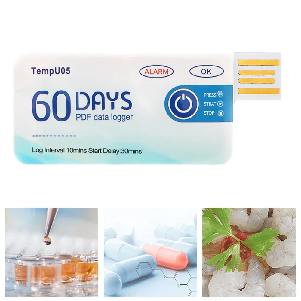 TempU05 USB Thermometer Disposable Temperature Recorder with 60/90 Days Data Logging for Refrigeration Applications
TempU05 USB Thermometer Disposable Temperature Recorder with 60/90 Days Data Logging for Refrigeration Applications