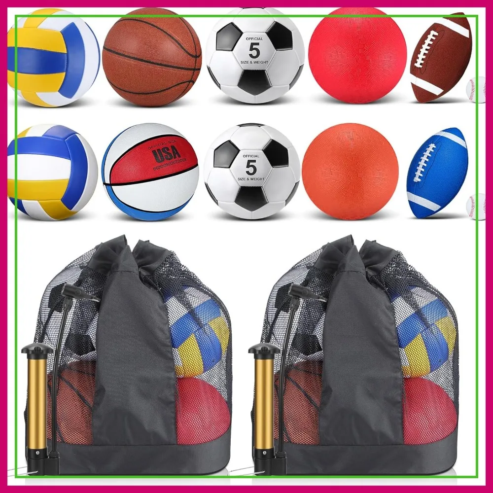 12 Pcs Assorted Sport Ball Set: Official Size Basketball, Football, Volleyball, Soccer, Baseball with Bag and Pump, Back to School Gifts
12 Pcs Assorted Sport Ball Set: Official Size Basketball, Football, Volleyball, Soccer, Baseball with Bag and Pump, Back to School Gifts
