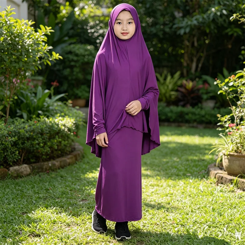 2pcs Abaya Muslim Kids Girls Caftan Long Hijab Maxi Dress Islamic Prayer Clothing Set Ramadan Burka Full Cover Children Arab Set
2pcs Abaya Muslim Kids Girls Caftan Long Hijab Maxi Dress Islamic Prayer Clothing Set Ramadan Burka Full Cover Children Arab Set