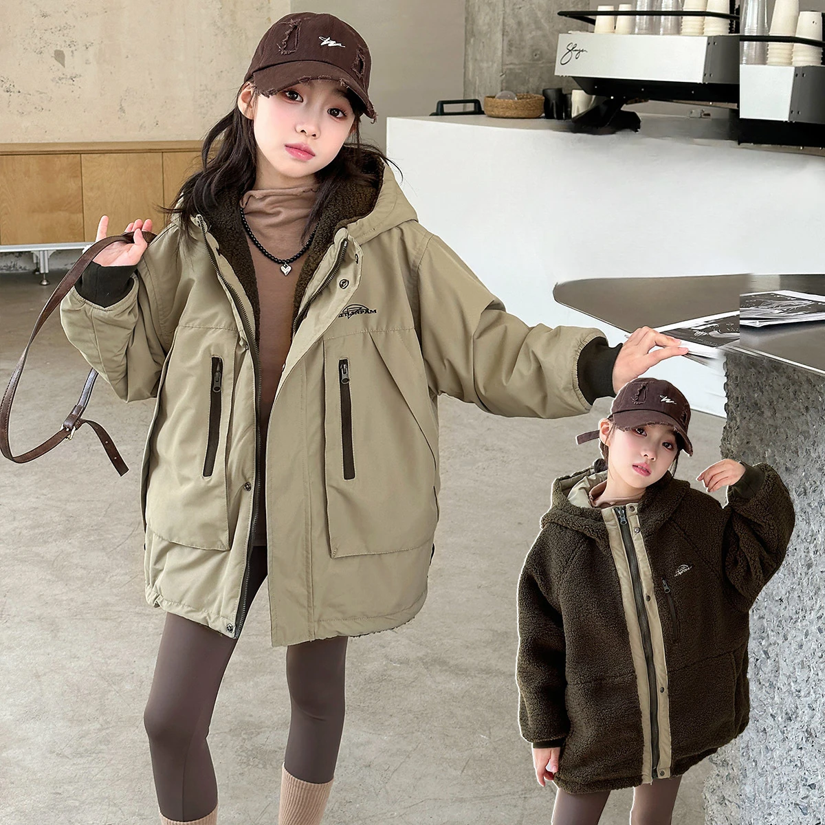 Girls Coat Double-sided Korean Children Wear Boys and Girls Fleece Storm Jacket 2024 New Winter Jacket Korean Simple Style
Girls Coat Double-sided Korean Children Wear Boys and Girls Fleece Storm Jacket 2024 New Winter Jacket Korean Simple Style