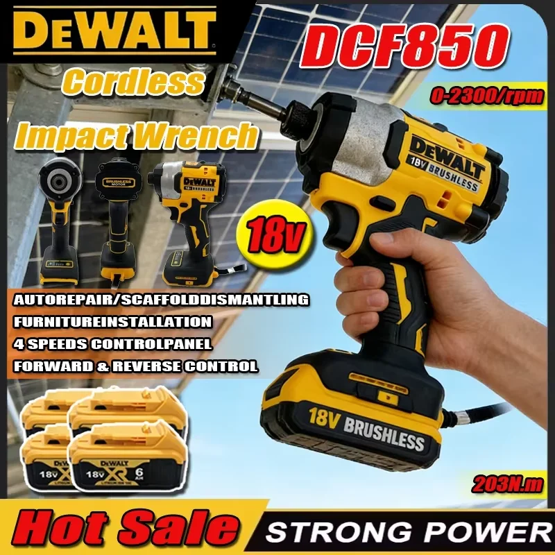 DeWALT DCF850 3250RPM Impact Driver Cordless Intelligent Tools 205N.m high torque electric tool For DeWALT Battery
DeWALT DCF850 3250RPM Impact Driver Cordless Intelligent Tools 205N.m high torque electric tool For DeWALT Battery