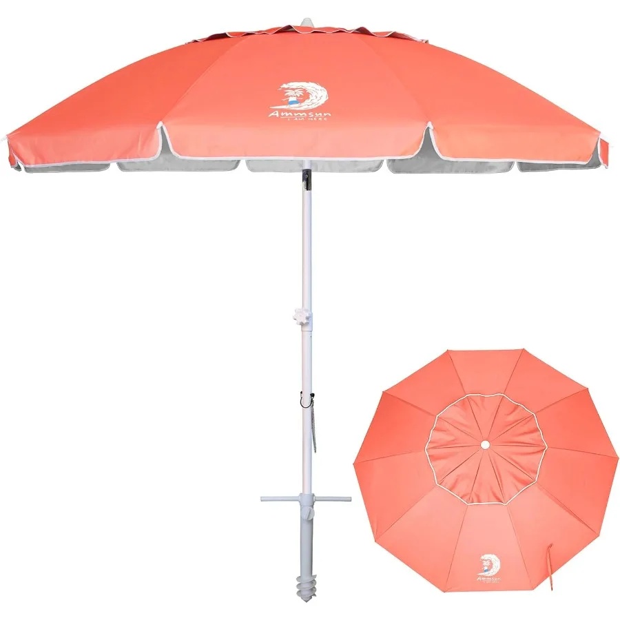 8 Feet Large Beach Umbrella with Sand Anchor Heavy Duty High Wind Portable Outdoor Umbrellas UV 50+ Protection Air Vent Tilt Pa
8 Feet Large Beach Umbrella with Sand Anchor Heavy Duty High Wind Portable Outdoor Umbrellas UV 50+ Protection Air Vent Tilt Pa