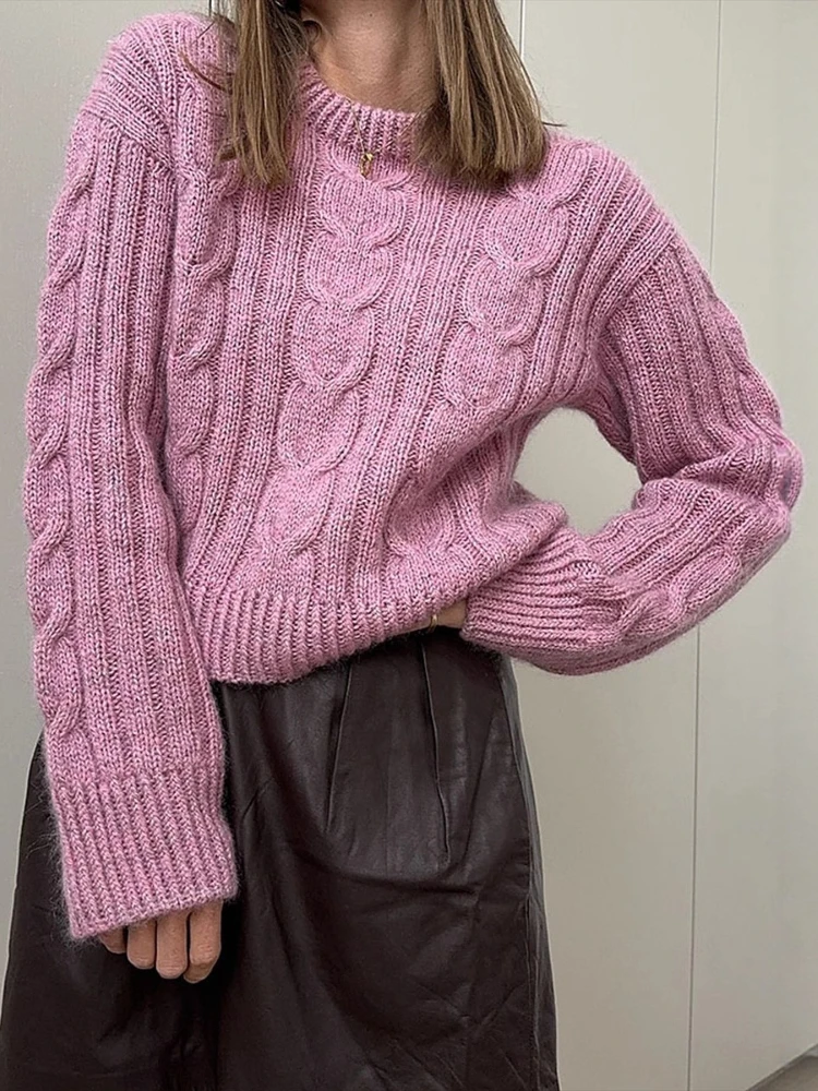 Cable Knit Pink Sweater for Women Cozy Soft Pullover 2025 Fall Winter Casual Crew Neck Knitwear Jumper
Cable Knit Pink Sweater for Women Cozy Soft Pullover 2025 Fall Winter Casual Crew Neck Knitwear Jumper