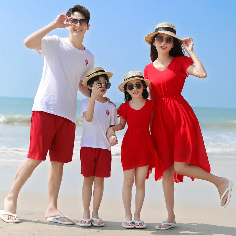 Coordinated Red Family Color Matching Clothes Mother Daughter Beach Dress Vacation Father Son Top + Shorts 2 Piece Outfits Sets
Coordinated Red Family Color Matching Clothes Mother Daughter Beach Dress Vacation Father Son Top + Shorts 2 Piece Outfits Sets