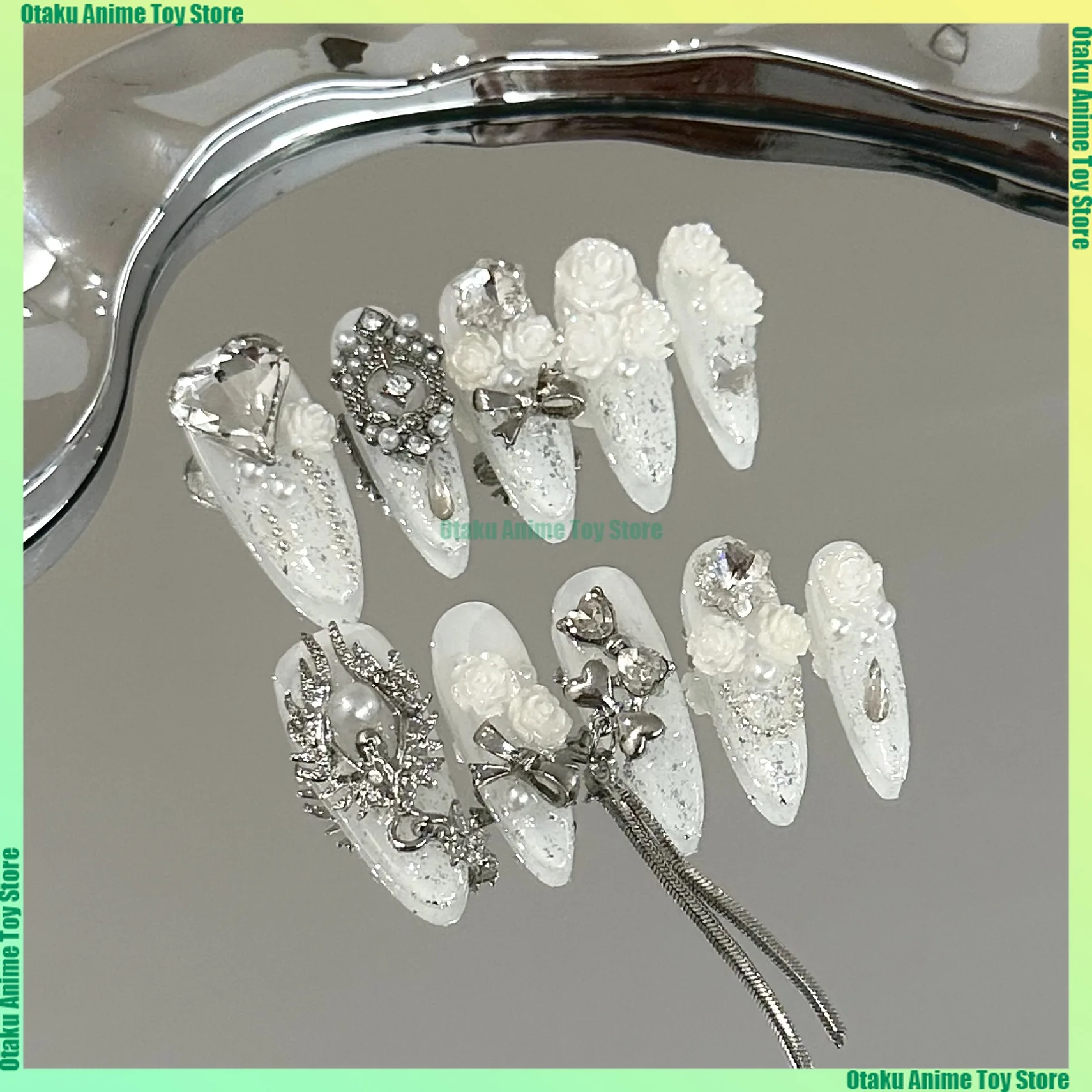 10Pcs Handmade False Nails with angel camellia Rhinestone Design Long Ballet Full Cover Fake Nails Wearable Coffin Press on Nail
10Pcs Handmade False Nails with angel camellia Rhinestone Design Long Ballet Full Cover Fake Nails Wearable Coffin Press on Nail