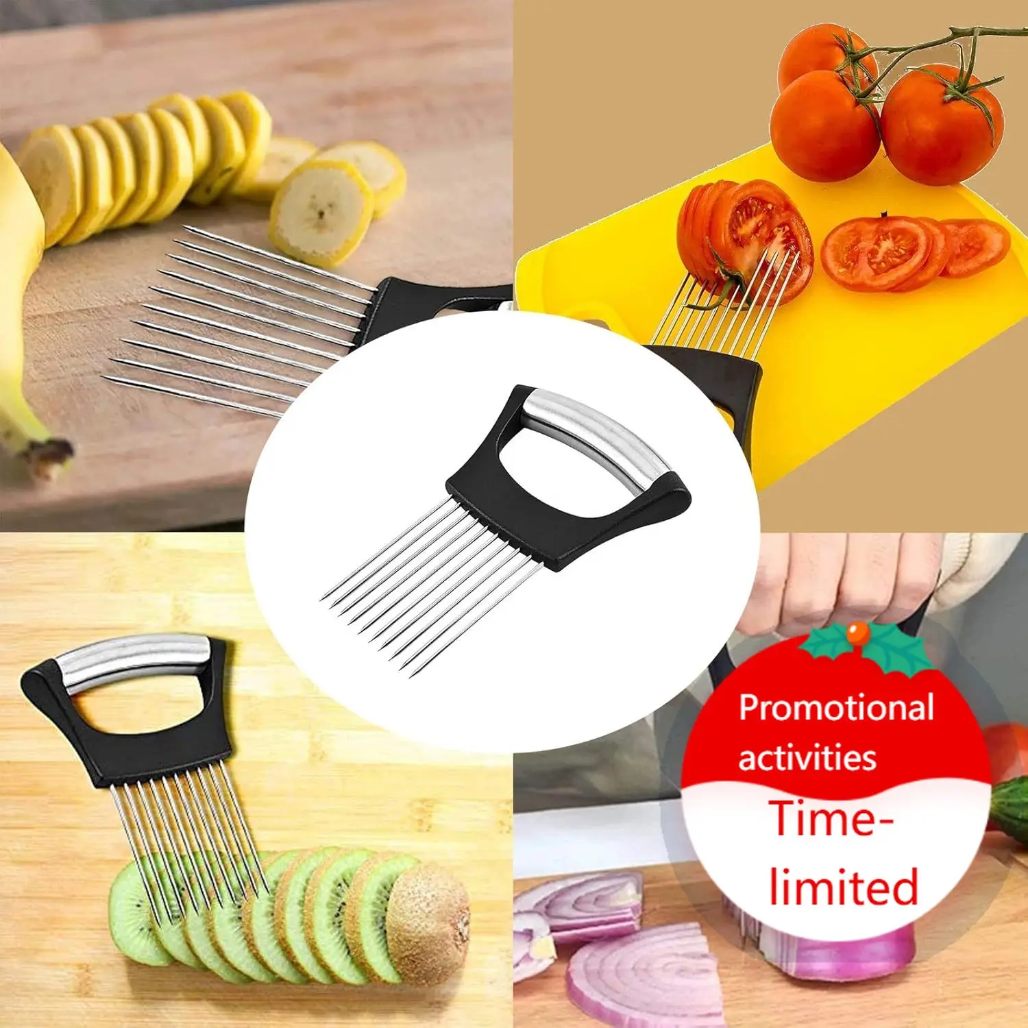 Stainless Steel Onion Holder Slicing Onion Slicer Holder Onion Cutter Slicing Vegetables Tomatoes Avocados Eggs Kitchen Utensils
Stainless Steel Onion Holder Slicing Onion Slicer Holder Onion Cutter Slicing Vegetables Tomatoes Avocados Eggs Kitchen Utensils