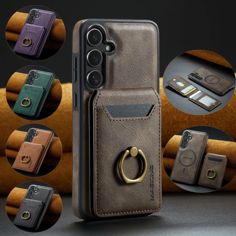 Detachable 360° Rotate Finger Ring Leather Card Case With Magnetic Phone Cover for Samsung Galaxy S25 Ultra/S24 Ultra/S23+
Detachable 360° Rotate Finger Ring Leather Card Case With Magnetic Phone Cover for Samsung Galaxy S25 Ultra/S24 Ultra/S23+