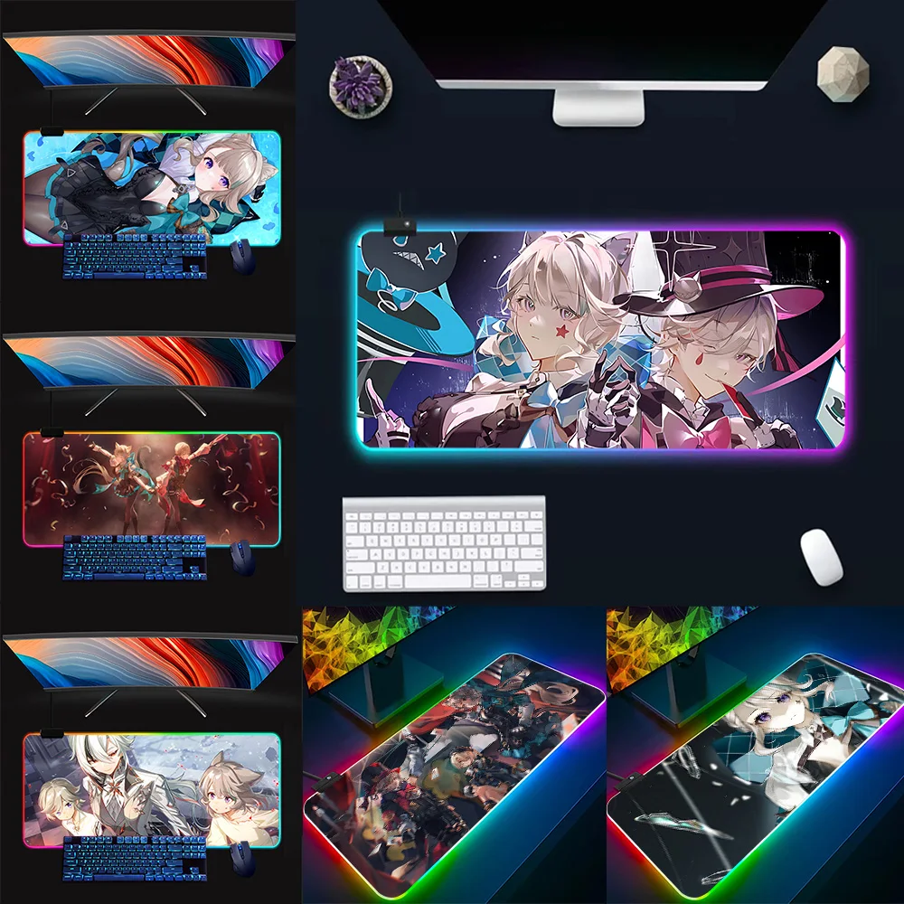 Lynette Lyney Genshin ударопрочный RGB Pc геймерский коврик для клавиатуры и мыши, коврик для мыши, светящийся коврик для мыши, резиновый игровой компьютерный коврик
Lynette Lyney Genshin ударопрочный RGB Pc геймерский коврик для клавиатуры и мыши, коврик для мыши, светящийся коврик для мыши, резиновый игровой компьютерный коврик