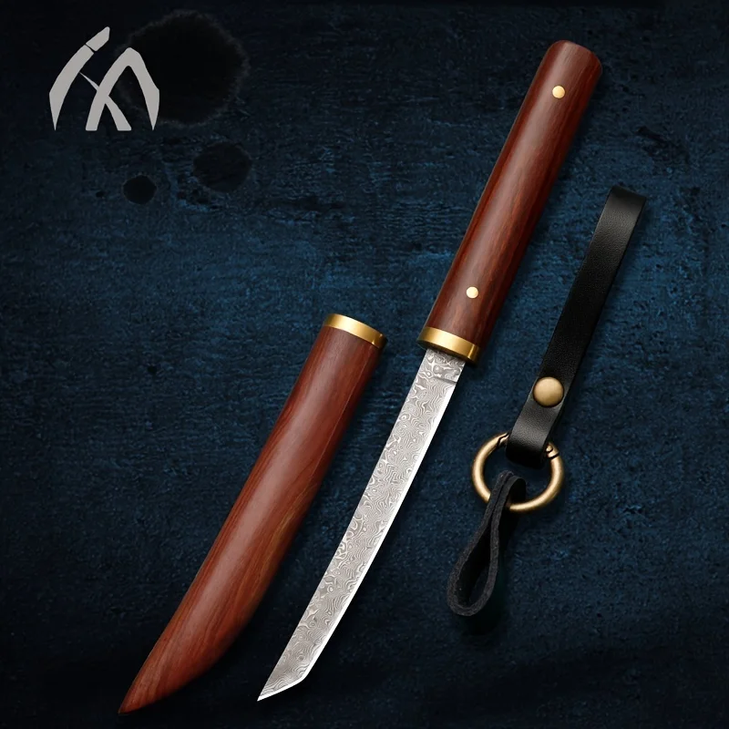 Damascus Pattern Hiking Knife - Exquisite Exterior & Purple Light Ebony Handle - Perfect for Outdoor Camping & Gifts for Men
Damascus Pattern Hiking Knife - Exquisite Exterior & Purple Light Ebony Handle - Perfect for Outdoor Camping & Gifts for Men