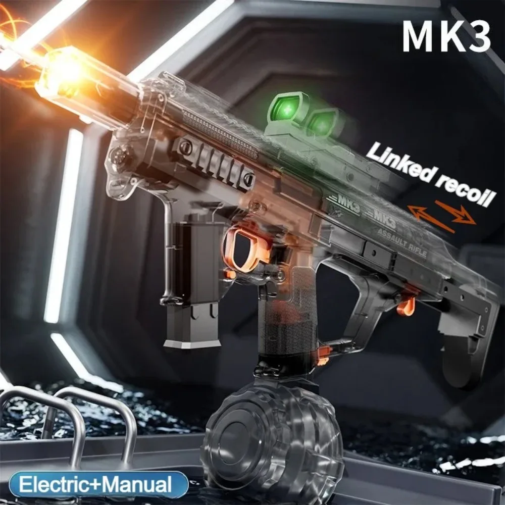 Летняя уличная электрическая стрельба MK3, водяной пистолет, игрушка большой емкости, крутая вспышка, пляжное плавание, игры с водными выстрелами 
Летняя уличная электрическая стрельба MK3, водяной пистолет, игрушка большой емкости, крутая вспышка, пляжное плавание, игры с водными выстрелами