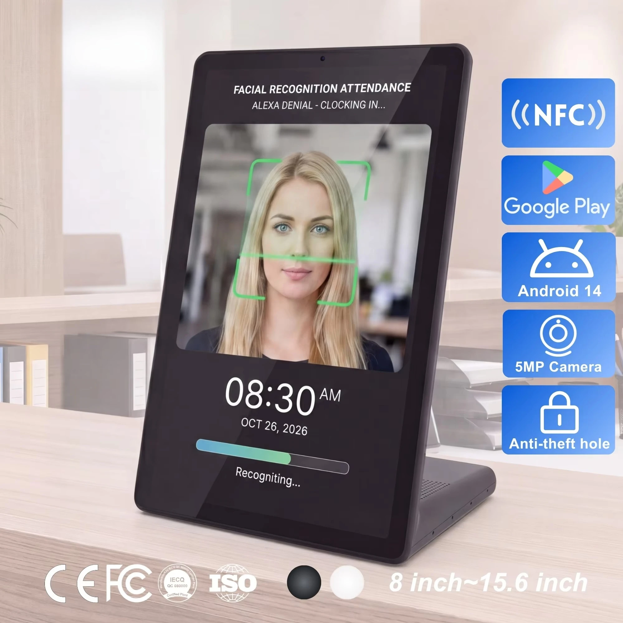 Time Attendance Terminal Facial Recognition Time Attendance Tablet L-Shape Android Kiosk for Employee Sign-in
Time Attendance Terminal Facial Recognition Time Attendance Tablet L-Shape Android Kiosk for Employee Sign-in