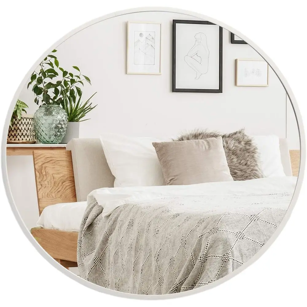 24 Round Bathroom Mirror - Silver Brushed Metal Frame, Wall-Mounted Circle Mirror for Living Room & Bedroom Decor
24 Round Bathroom Mirror - Silver Brushed Metal Frame, Wall-Mounted Circle Mirror for Living Room & Bedroom Decor