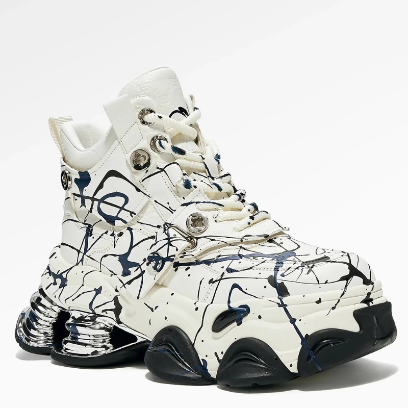 Высокие туфли из натуральной кожи с брызгами чернил и граффити, женская удобная обувь, увеличивающая рост, дышащая повседневная спортивная обувь
Высокие туфли из натуральной кожи с брызгами чернил и граффити, женская удобная обувь, увеличивающая рост, дышащая повседневная спортивная обувь