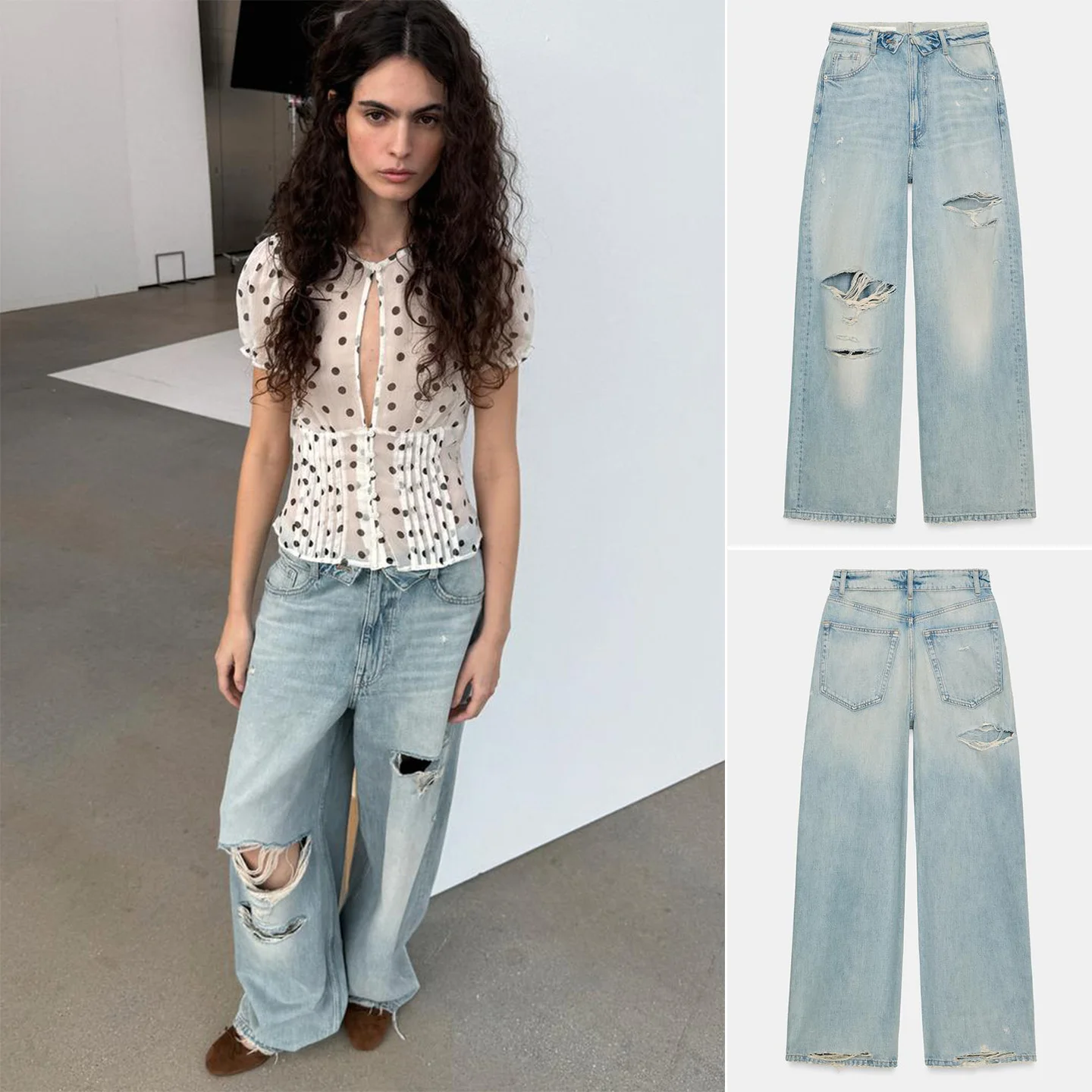 Spring New Women's Long Waist Casual Jeans Metal Button Decorated Cuffed Hole Punching Polyester Fiber Standard Fit Natural W...
Spring New Women's Long Waist Casual Jeans Metal Button Decorated Cuffed Hole Punching Polyester Fiber Standard Fit Natural W...