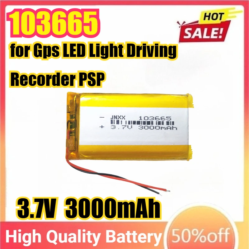 103665 Battery 3000mAh 3.7V Rechargeable Polymer Lithium Battery for Gps LED Light Driving Recorder PSP Camera Bluetooth Speaker
103665 Battery 3000mAh 3.7V Rechargeable Polymer Lithium Battery for Gps LED Light Driving Recorder PSP Camera Bluetooth Speaker
